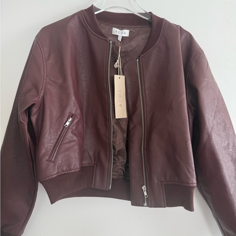 NWT Vici Burgundy Bomber Jacket